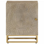 Comodino 40x30x50 cm in Legno Massello di Mango e Ferro