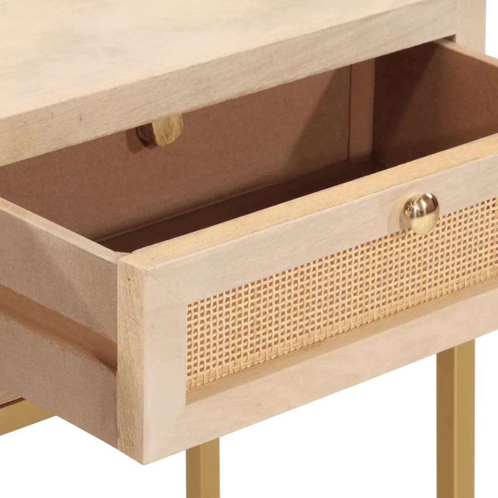 Tavolo Consolle 90x30x76 cm in Legno Massello di Mango e Ferro