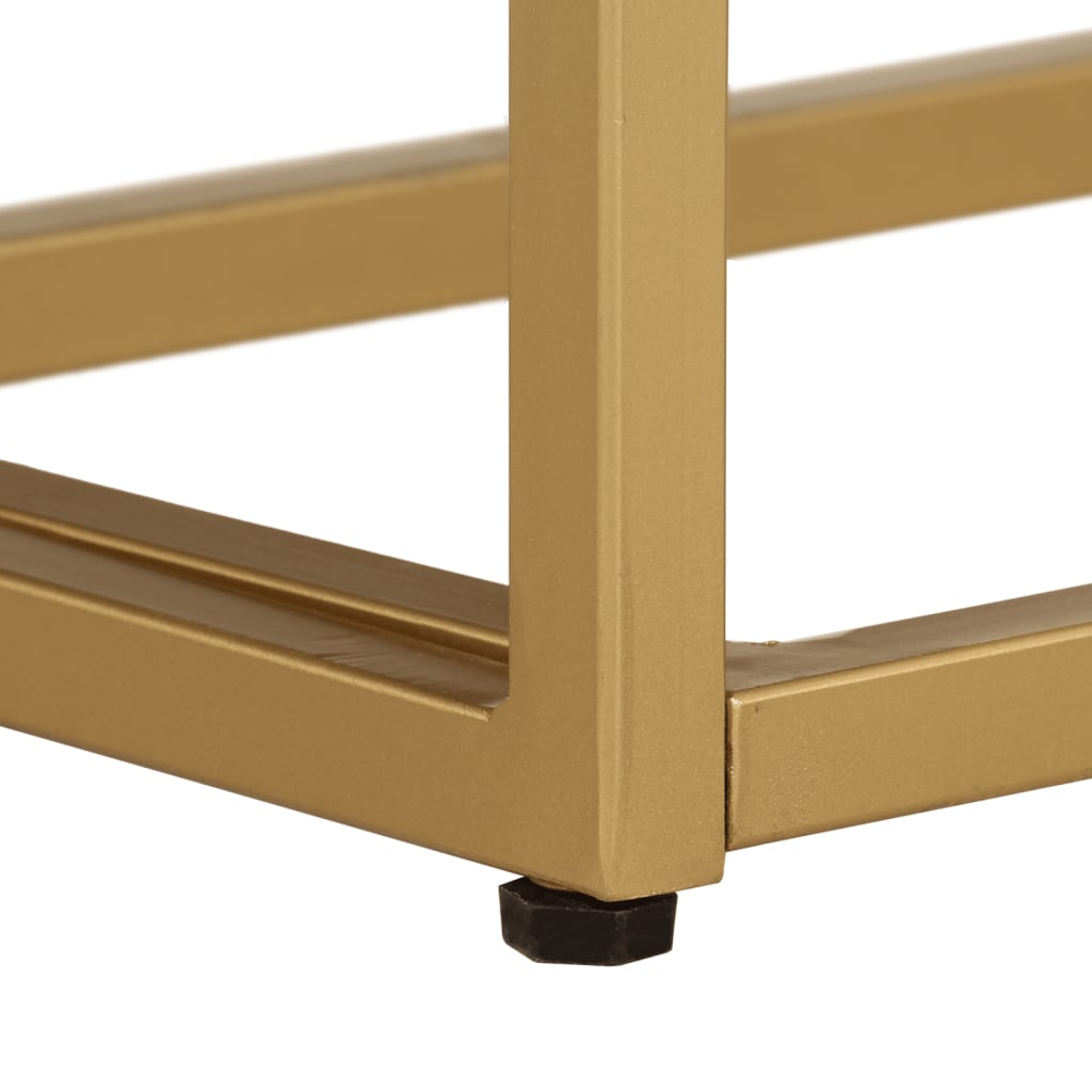 Tavolo Consolle 90x30x76 cm in Legno Massello di Mango e Ferro