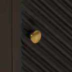 Comodino Nero 40x30x50 cm in Legno Massello di Mango e Ferro