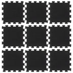 Piastrelle per Pavimenti in Gomma 9 pz Nere 16 mm 30x30 cm
