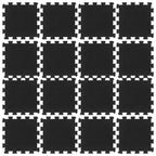 Piastrelle per Pavimenti in Gomma 16 pz Nere 16 mm 30x30 cm
