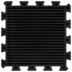 Piastrelle per Pavimenti in Gomma 16 pz Nere 16 mm 30x30 cm