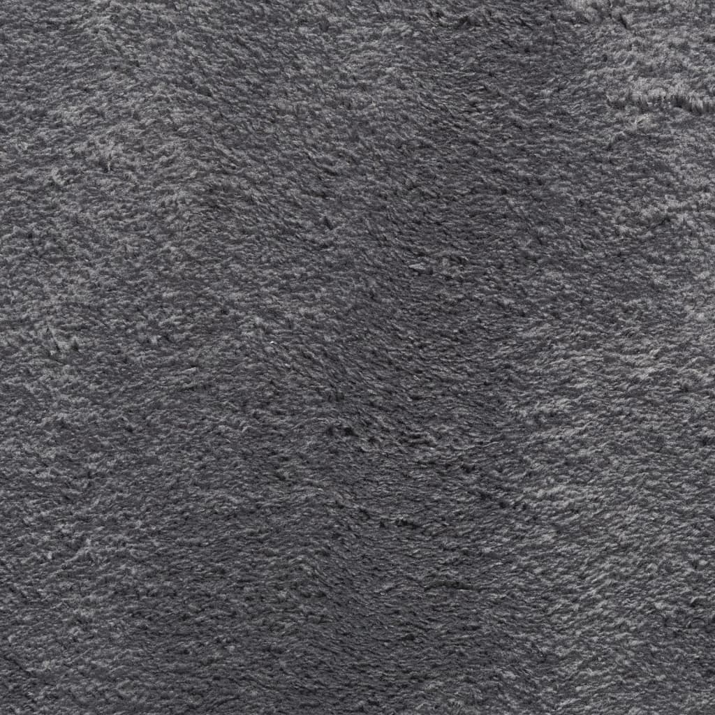 Tappeto a Pelo Corto HUARTE Morbido Lavabile Antracite 80x150cm