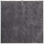 Tappeto Pelo Corto HUARTE Morbido Lavabile Antracite 120x120 cm