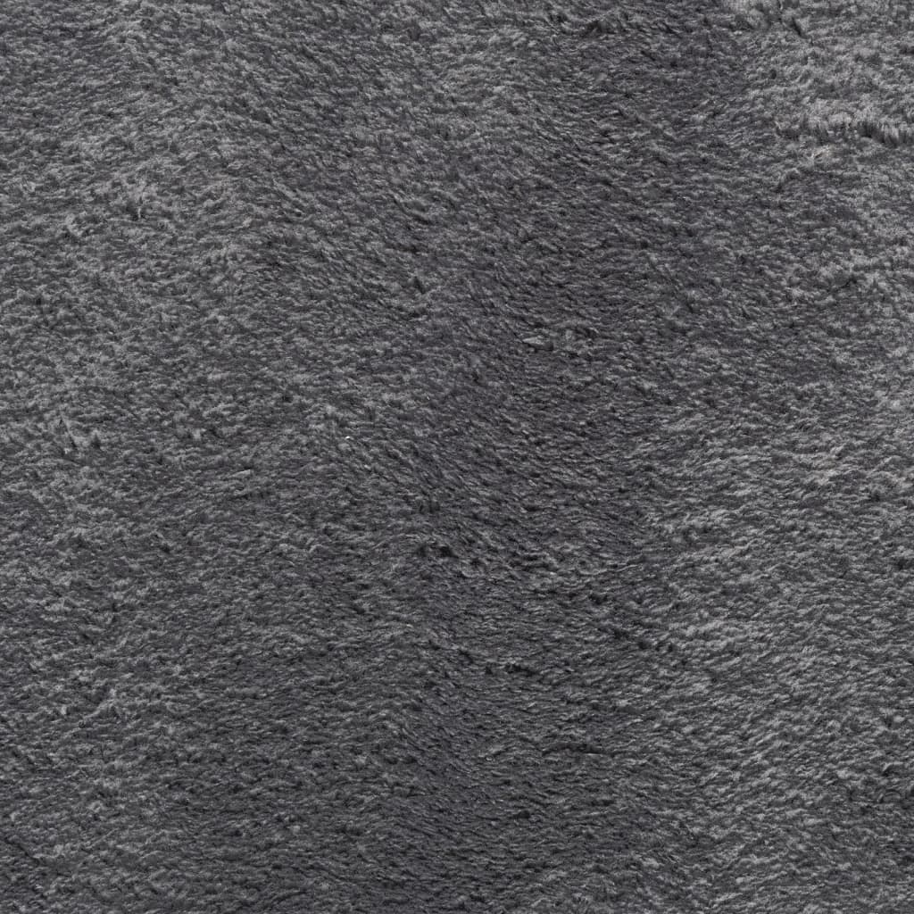 Tappeto Pelo Corto HUARTE Morbido Lavabile Antracite 120x170 cm