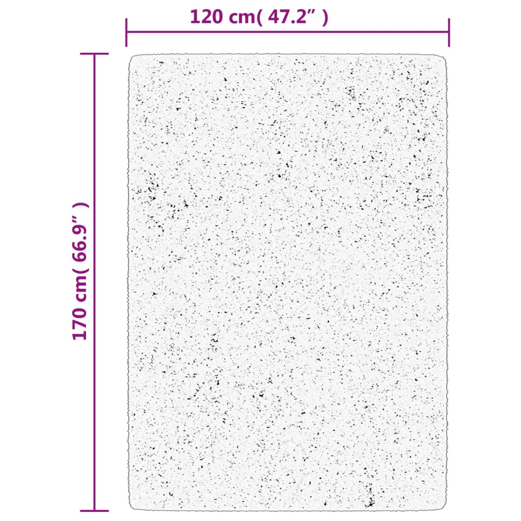 Tappeto Pelo Corto HUARTE Morbido Lavabile Antracite 120x170 cm