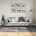Tappeto Pelo Corto HUARTE Morbido Lavabile Antracite 160x230 cm