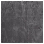 Tappeto Pelo Corto HUARTE Morbido Lavabile Antracite 200x200 cm