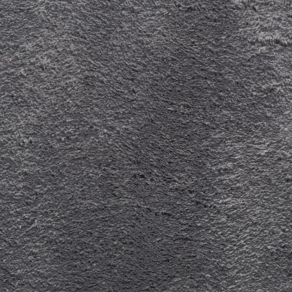 Tappeto Pelo Corto HUARTE Morbido Lavabile Antracite 200x200 cm