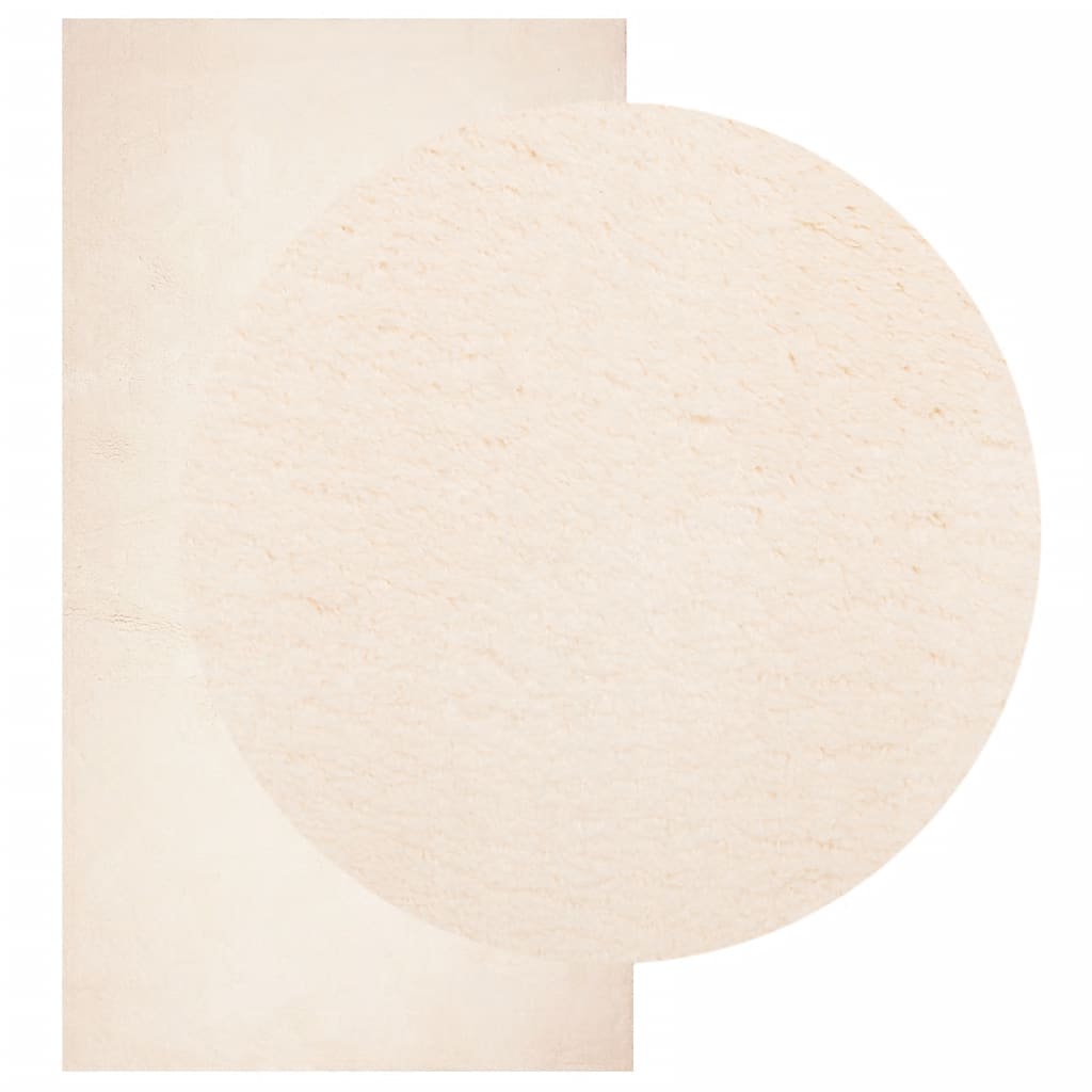 Tappeto a Pelo Corto HUARTE Morbido e Lavabile Beige 60x110 cm