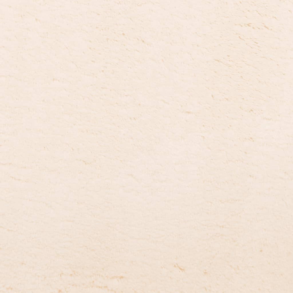 Tappeto a Pelo Corto HUARTE Morbido e Lavabile Beige 120x120 cm