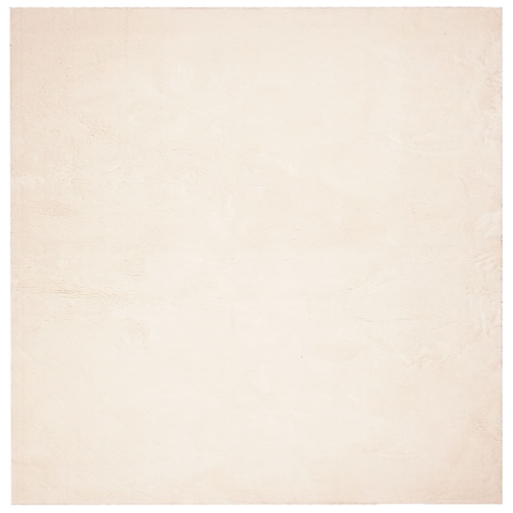 Tappeto a Pelo Corto HUARTE Morbido e Lavabile Beige 160x160 cm
