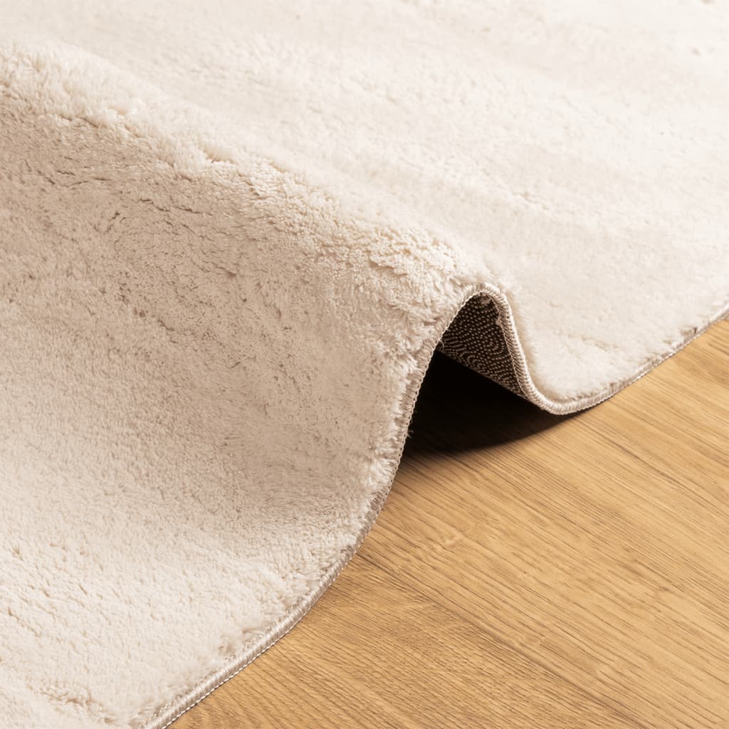 Tappeto a Pelo Corto HUARTE Morbido e Lavabile Beige 240x240 cm