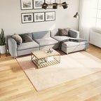 Tappeto a Pelo Corto HUARTE Morbido e Lavabile Beige 240x240 cm