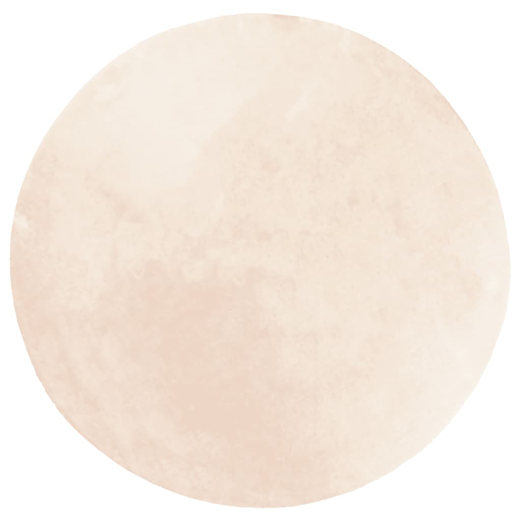 Tappeto a Pelo Corto HUARTE Morbido e Lavabile Beige Ø 100 cm