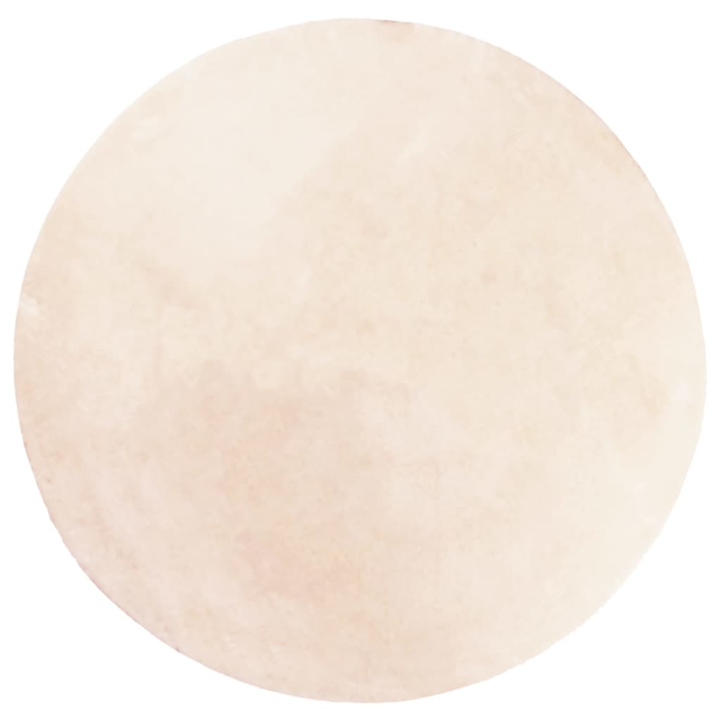 Tappeto a Pelo Corto HUARTE Morbido e Lavabile Beige Ø 120 cm
