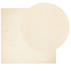 Tappeto a Pelo Corto HUARTE Morbido e Lavabile Crema 120x120 cm