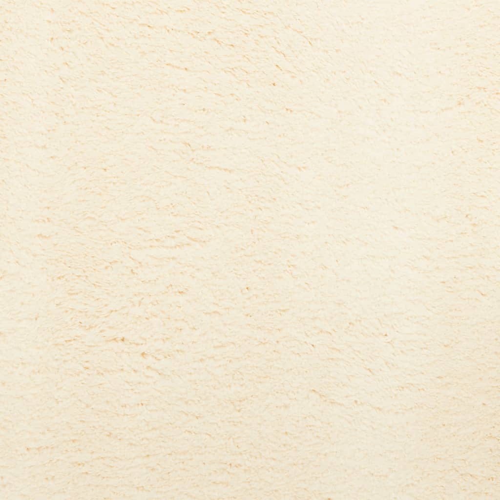 Tappeto a Pelo Corto HUARTE Morbido e Lavabile Crema Ø 100 cm