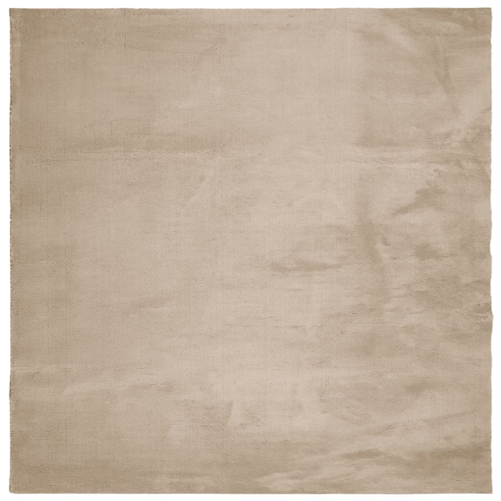 Tappeto a Pelo Corto HUARTE Morbido e Lavabile Sabbia 160x160cm