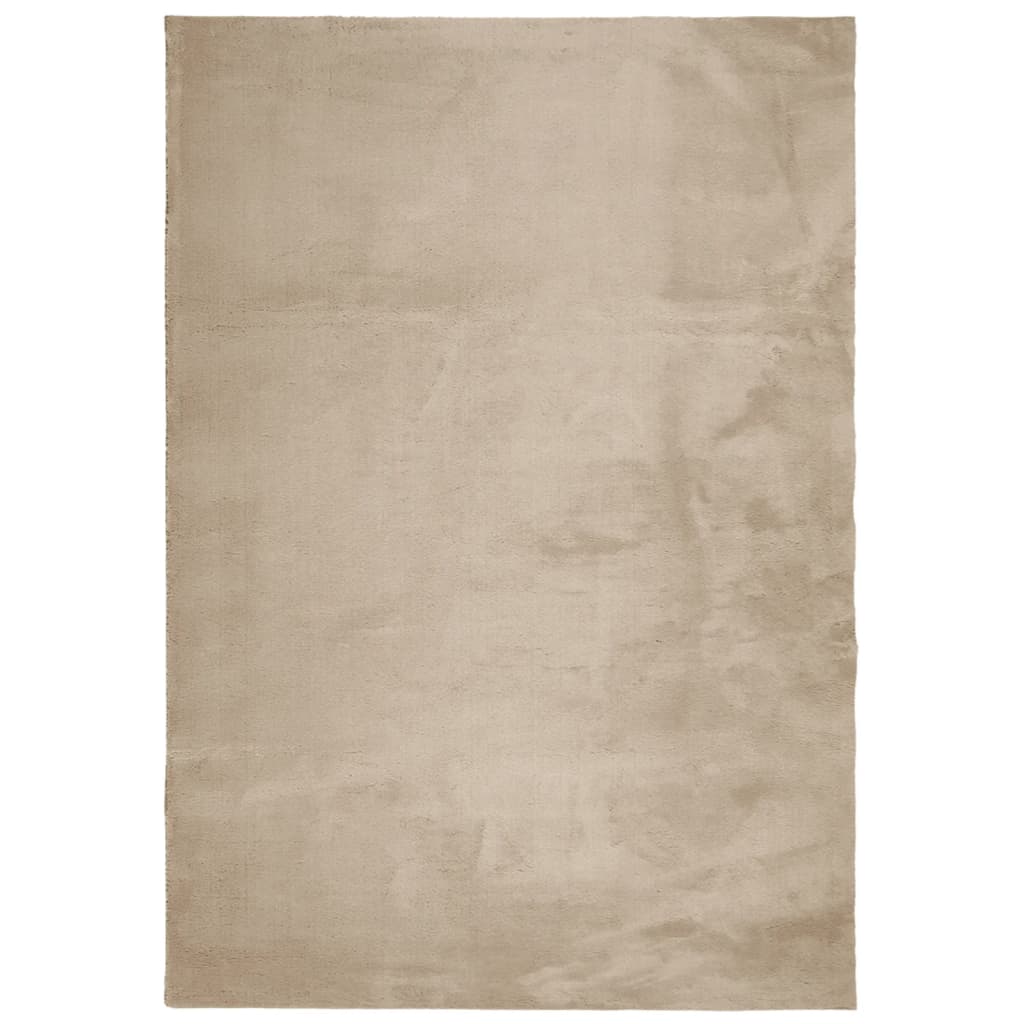 Tappeto a Pelo Corto HUARTE Morbido e Lavabile Sabbia 160x230cm