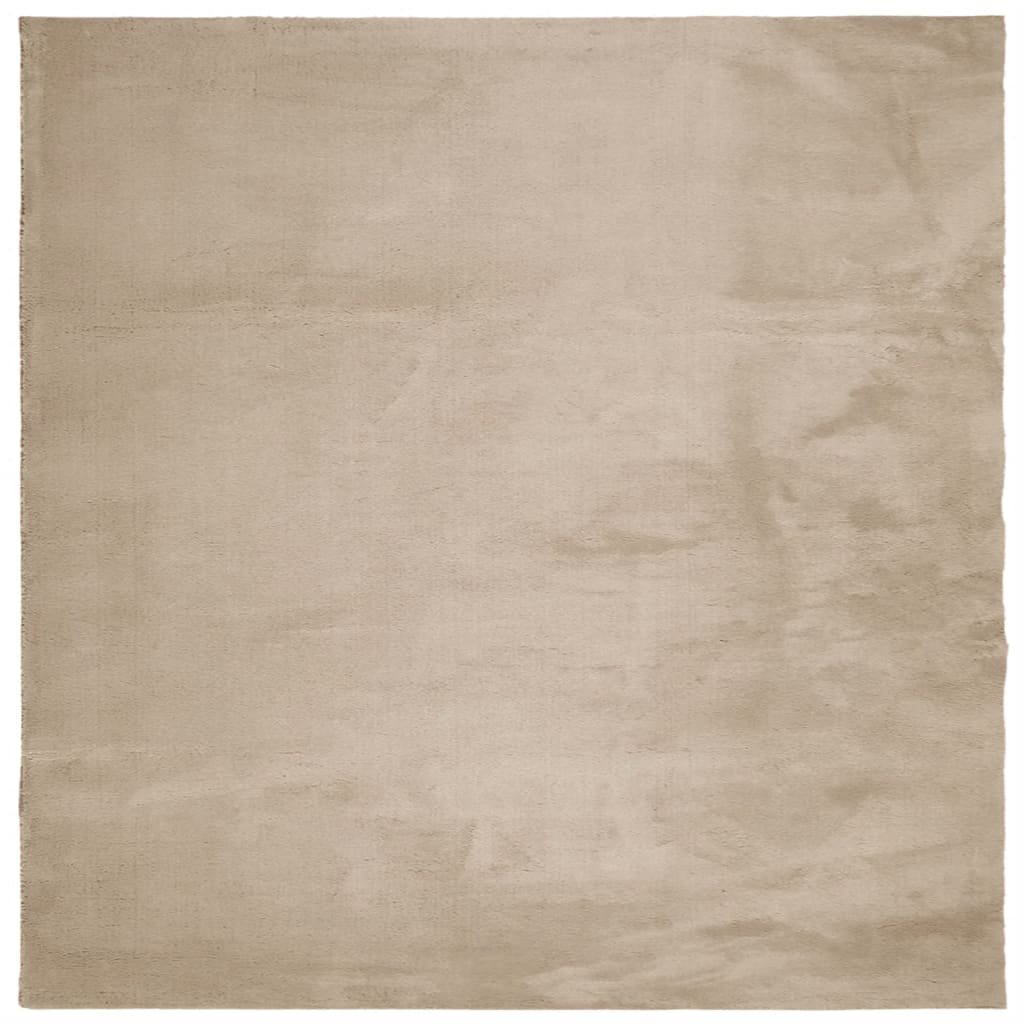 Tappeto a Pelo Corto HUARTE Morbido e Lavabile Sabbia 200x200cm