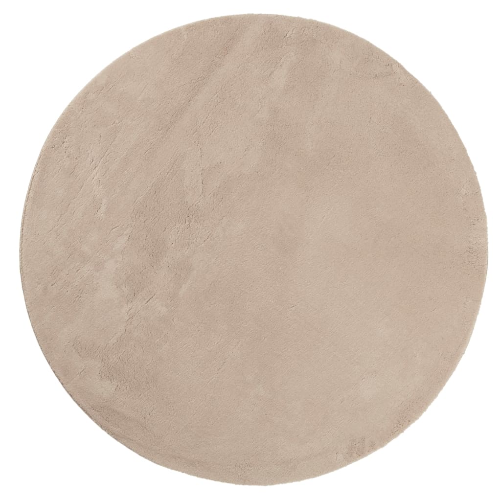 Tappeto a Pelo Corto HUARTE Morbido e Lavabile Sabbia Ø 100 cm