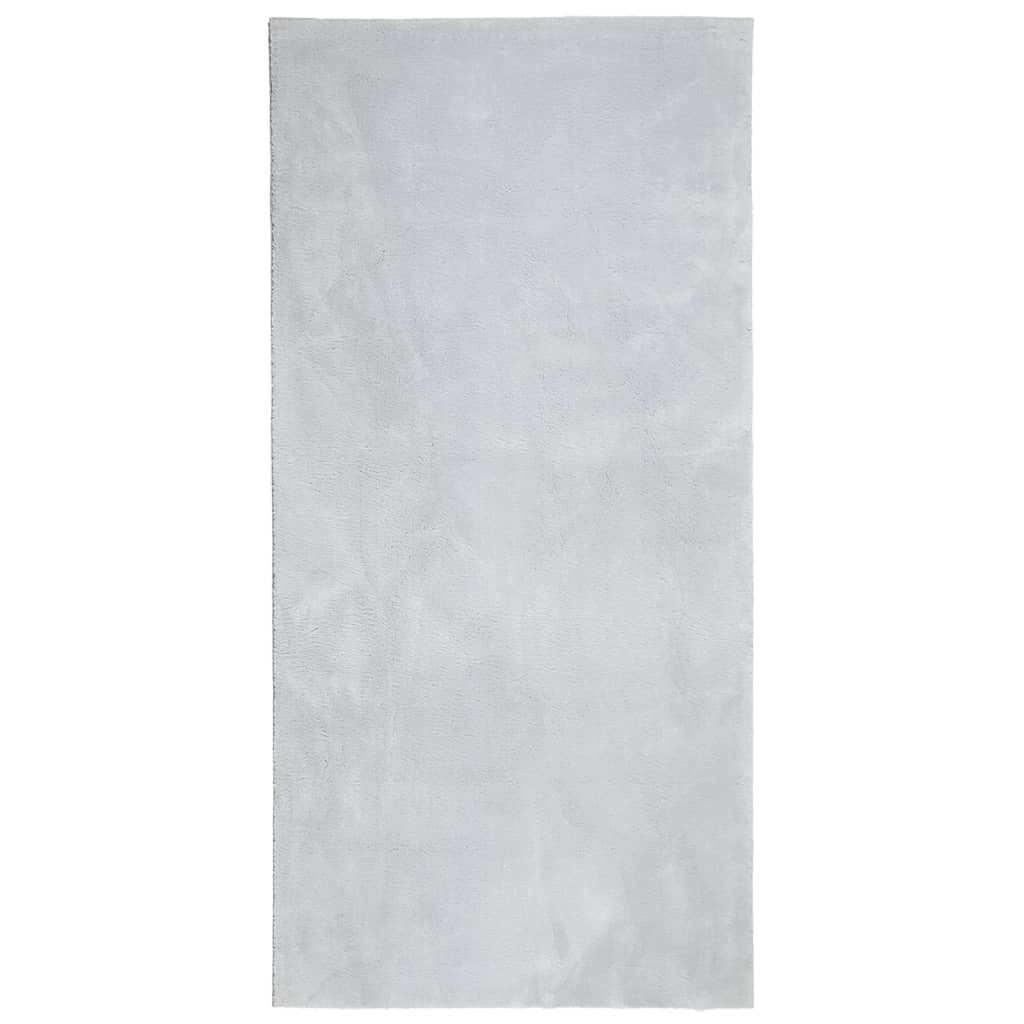 Tappeto a Pelo Corto HUARTE Morbido e Lavabile Grigio 100x200cm