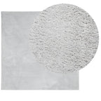 Tappeto a Pelo Corto HUARTE Morbido e Lavabile Grigio 120x120cm