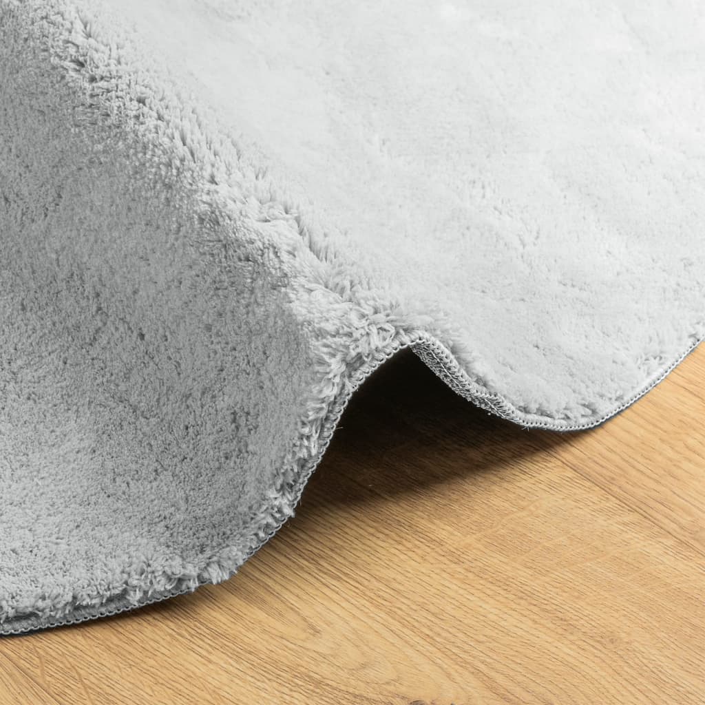 Tappeto a Pelo Corto HUARTE Morbido e Lavabile Grigio Ø 100 cm