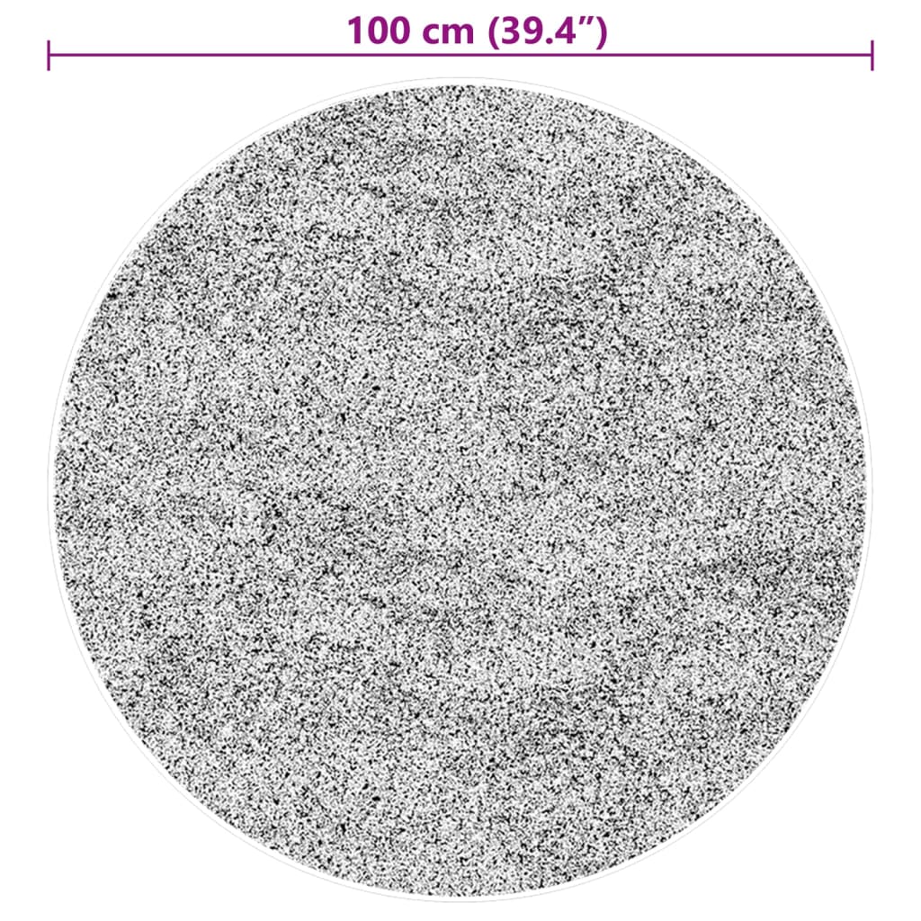 Tappeto a Pelo Corto HUARTE Morbido e Lavabile Grigio Ø 100 cm