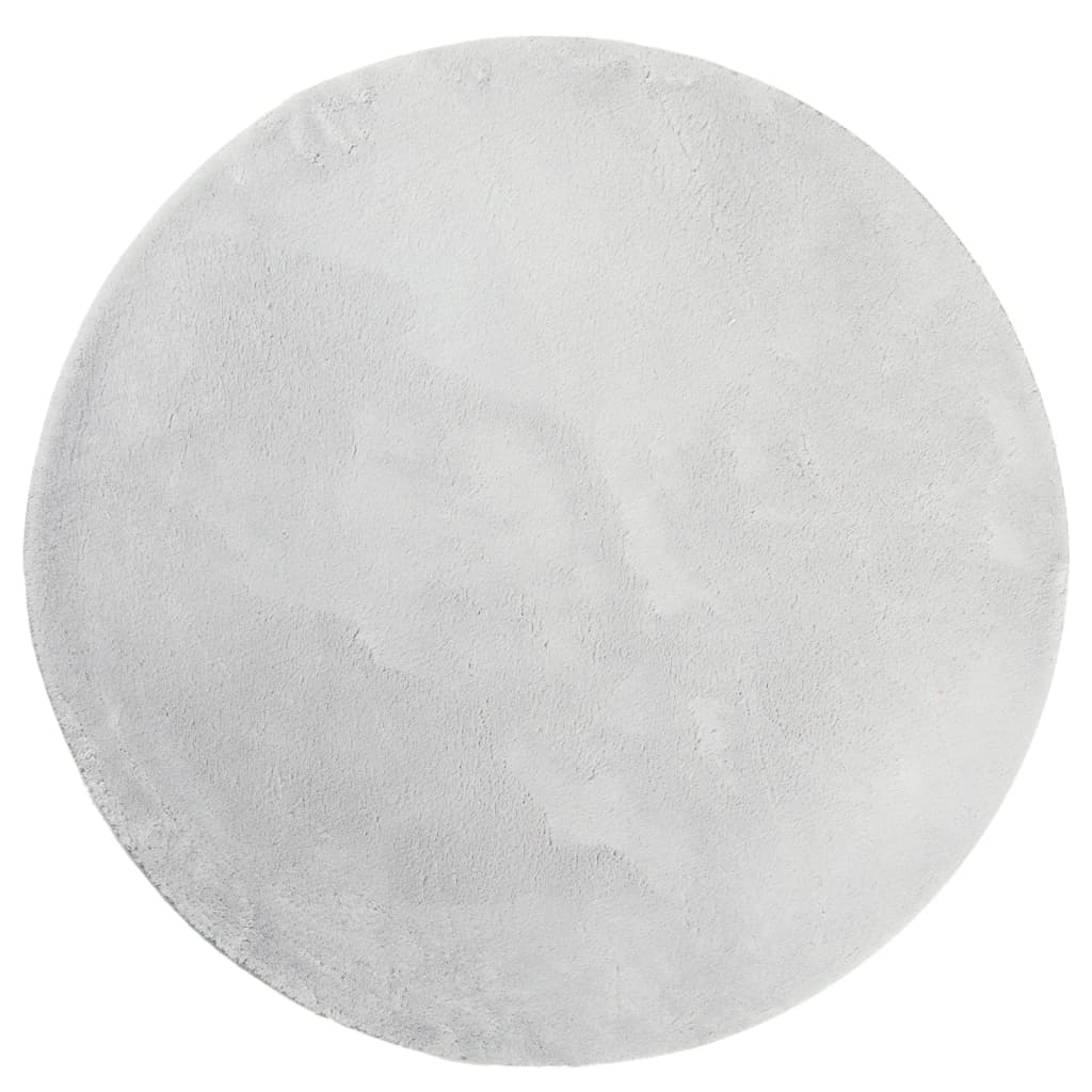 Tappeto a Pelo Corto HUARTE Morbido e Lavabile Grigio Ø 120 cm