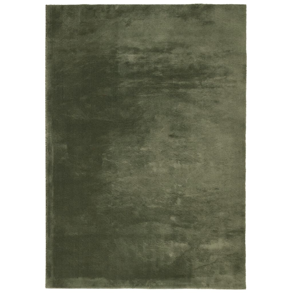 Tappeto Pelo Corto HUARTE Morbido Lavabile Verde Bosco