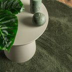 Tappeto Pelo Corto HUARTE Morbido Lavabile Verde Bosco Ø 100 cm