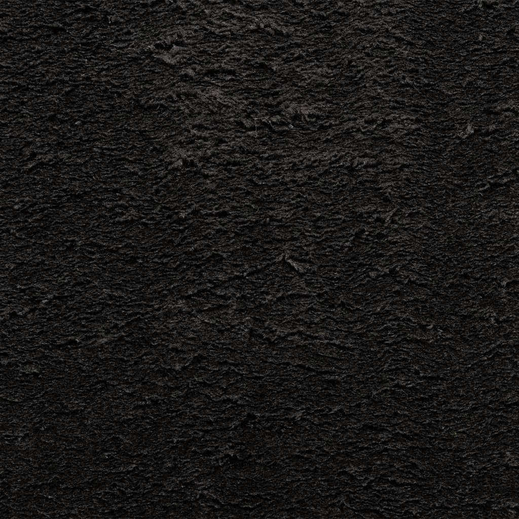 Tappeto a Pelo Corto HUARTE Morbido e Lavabile Nero 80x150 cm