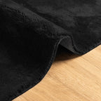 Tappeto a Pelo Corto HUARTE Morbido e Lavabile Nero 80x250 cm