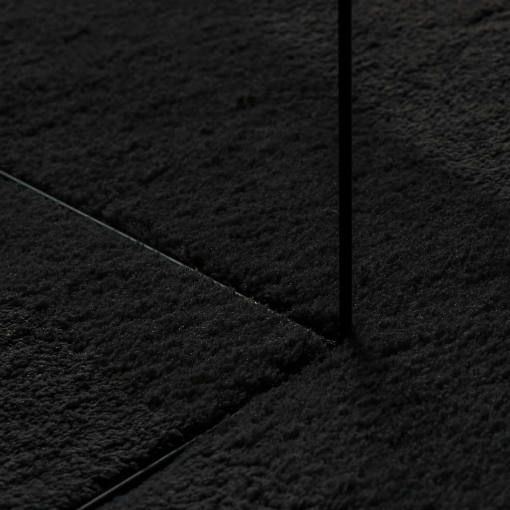 Tappeto a Pelo Corto HUARTE Morbido e Lavabile Nero 80x250 cm
