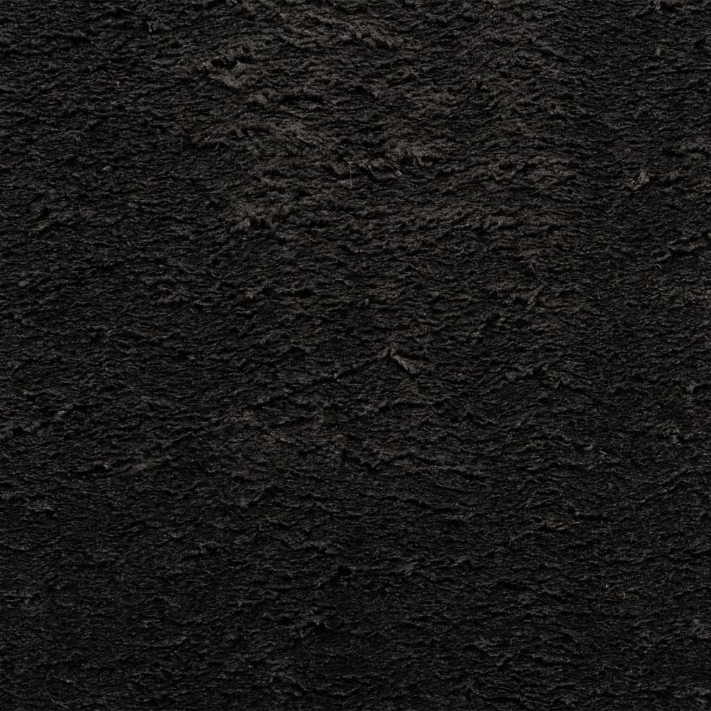 Tappeto a Pelo Corto HUARTE Morbido e Lavabile Nero 100x200cm