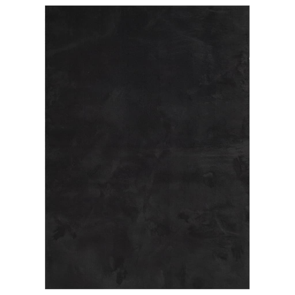 Tappeto a Pelo Corto HUARTE Morbido e Lavabile Nero 160x230cm