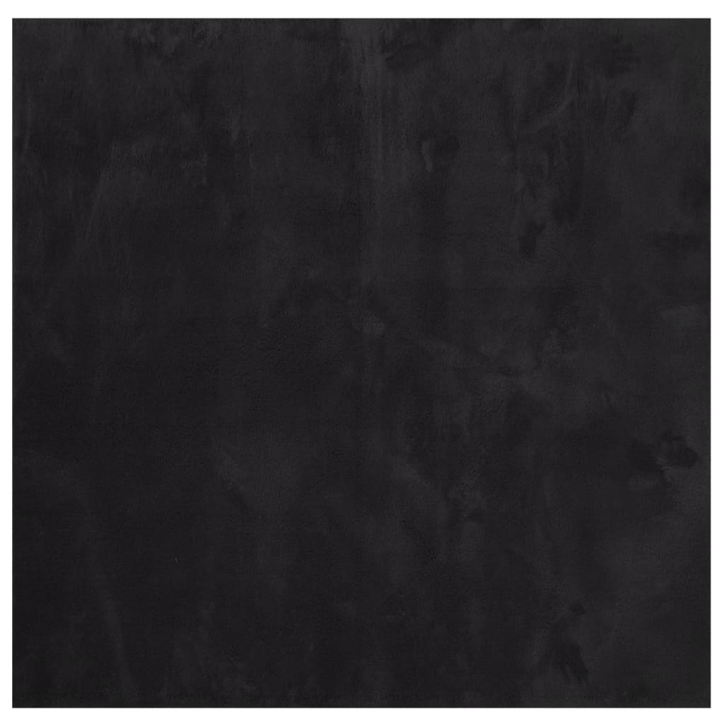 Tappeto a Pelo Corto HUARTE Morbido e Lavabile Nero 200x200cm