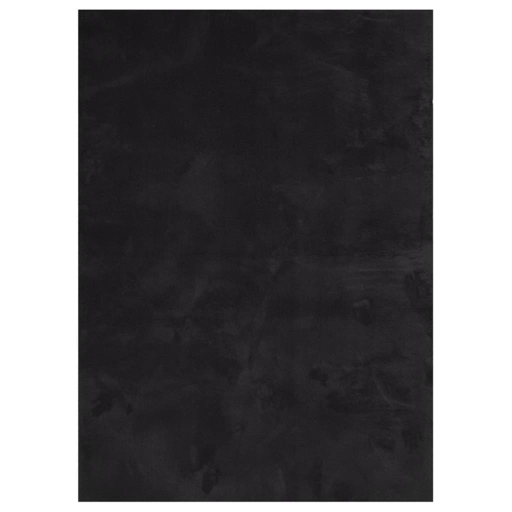 Tappeto a Pelo Corto HUARTE Morbido e Lavabile Nero 200x280cm