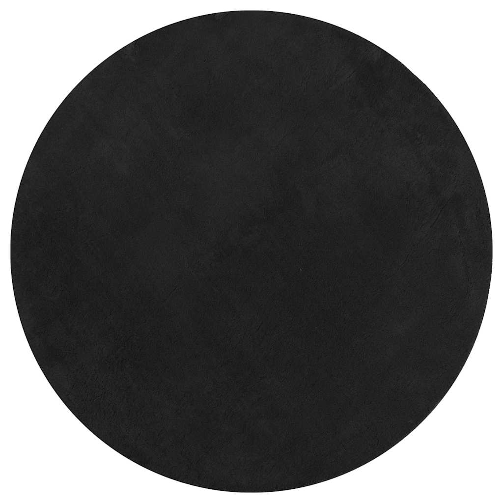 Tappeto a Pelo Corto HUARTE Morbido e Lavabile Nero Ø 200 cm