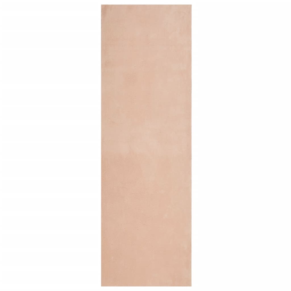 Tappeto a Pelo Corto HUARTE Morbido e Lavabile Rosato 80x250 cm