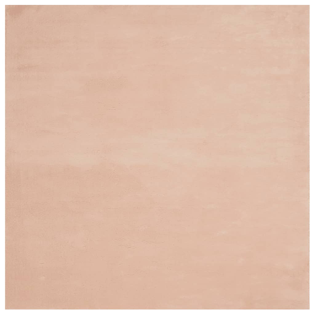 Tappeto a Pelo Corto HUARTE Morbido e Lavabile Rosato 200x200cm