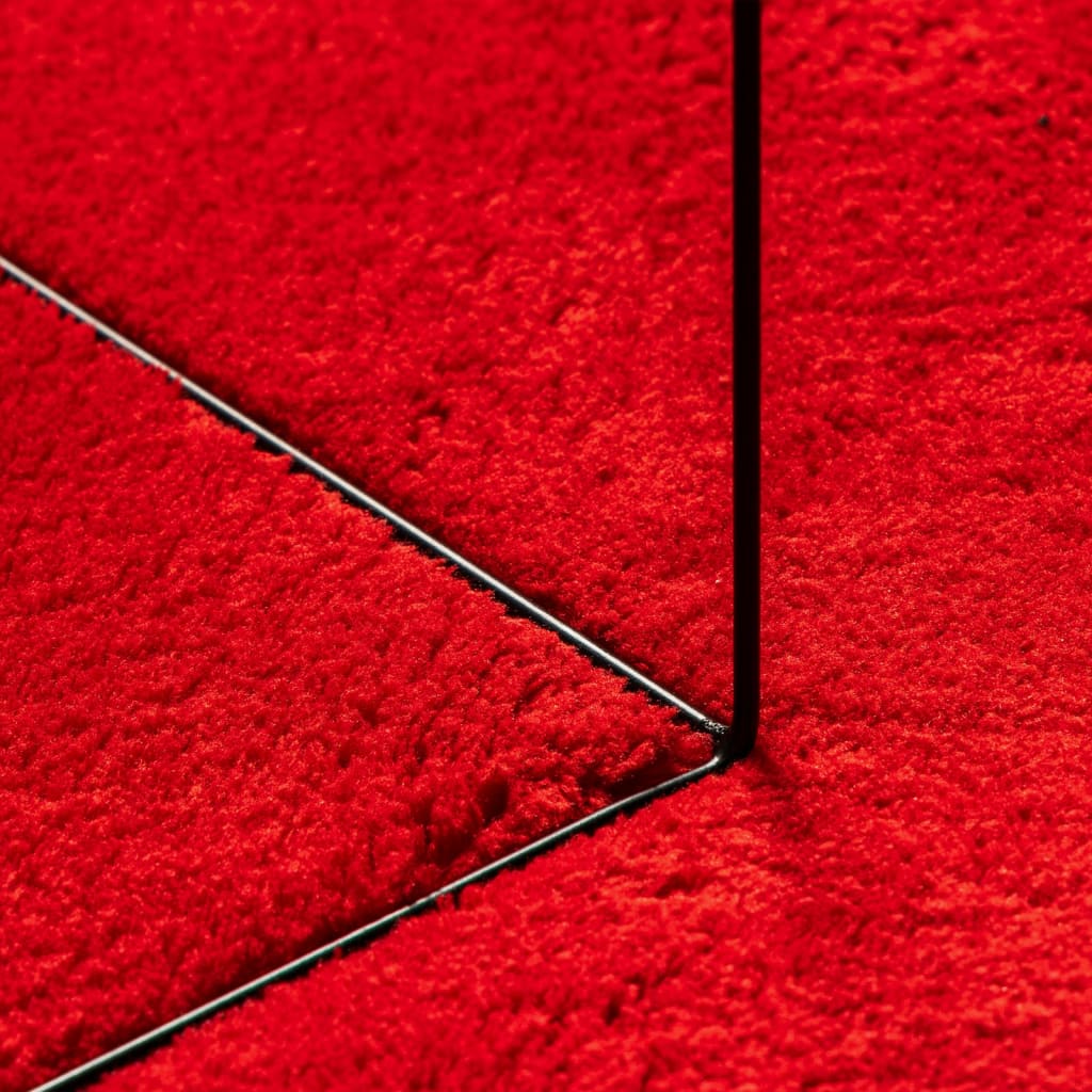 Tappeto a Pelo Corto HUARTE Morbido e Lavabile Rosso 140x200cm