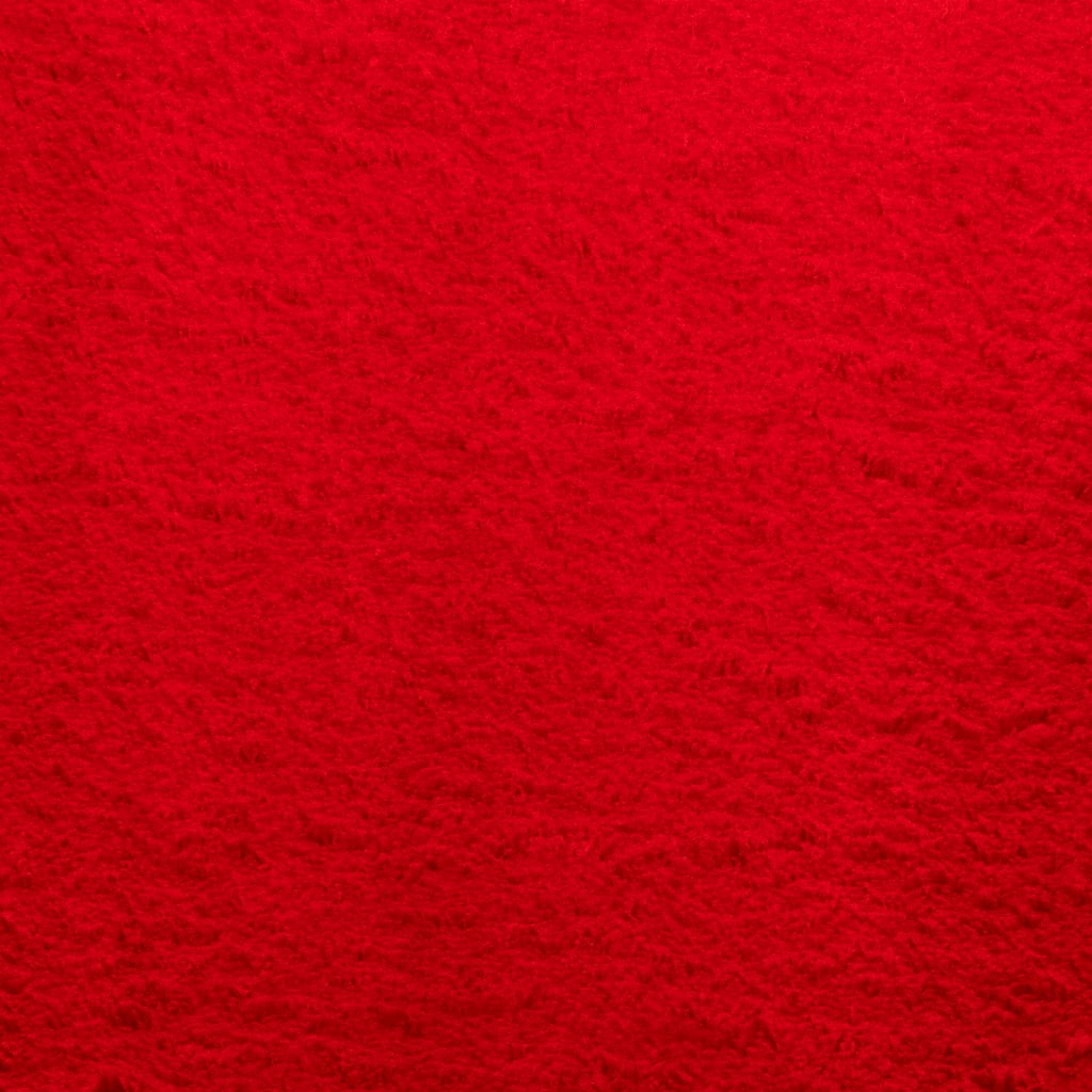 Tappeto a Pelo Corto HUARTE Morbido e Lavabile Rosso 140x200cm