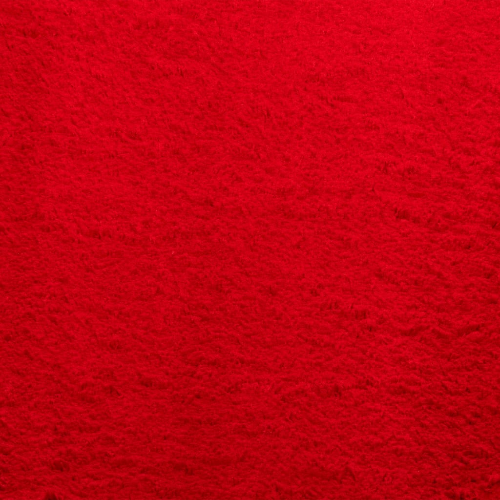 Tappeto a Pelo Corto HUARTE Morbido e Lavabile Rosso 160x230cm