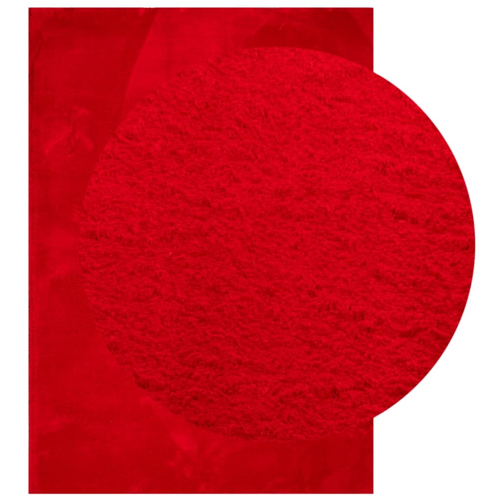 Tappeto a Pelo Corto HUARTE Morbido e Lavabile Rosso 200x280cm