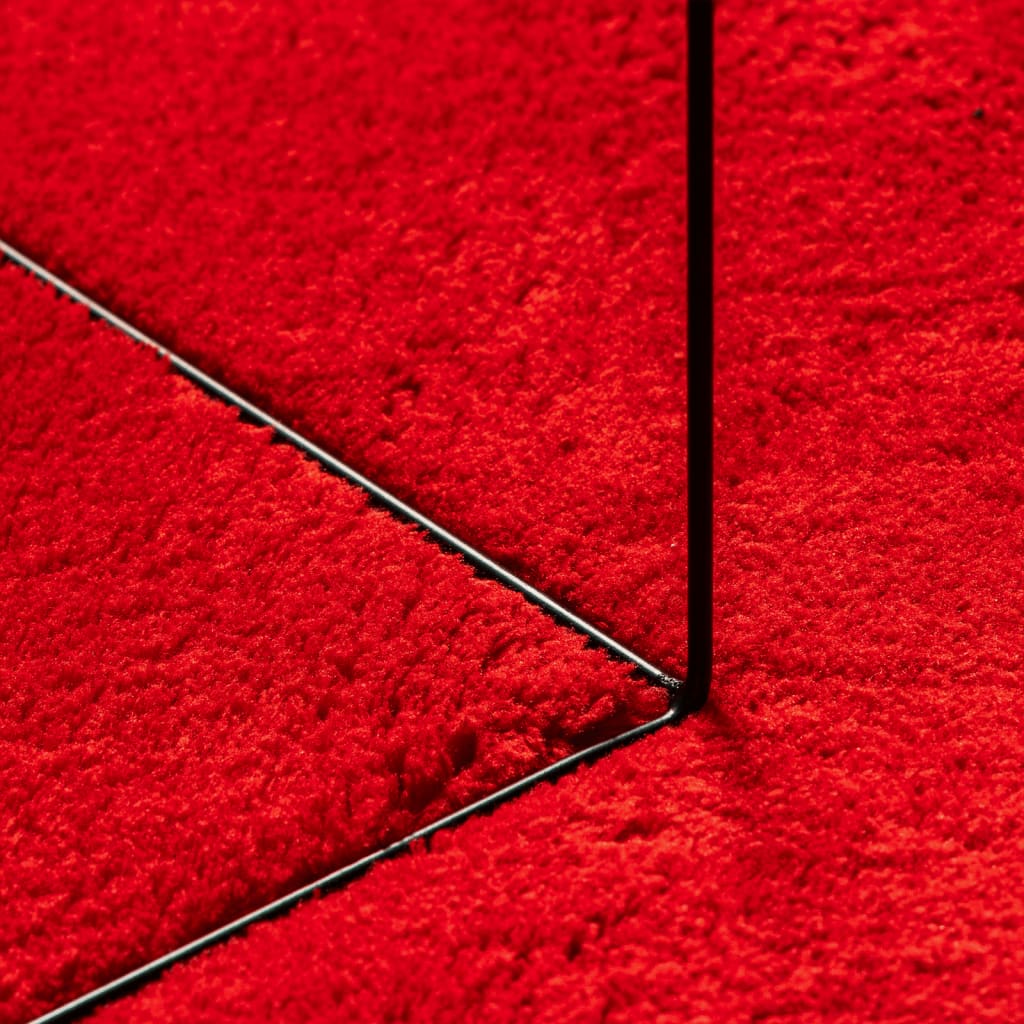 Tappeto a Pelo Corto HUARTE Morbido e Lavabile Rosso 200x280cm