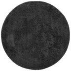 Tappeto Shaggy PAMPLONA a Pelo Lungo Moderno Nero Ø 80 cm